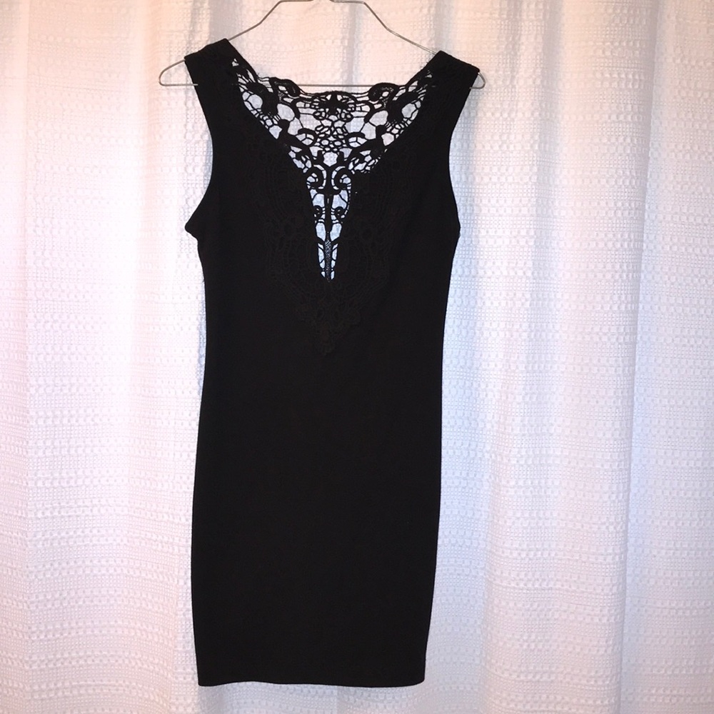 Black mini dress.